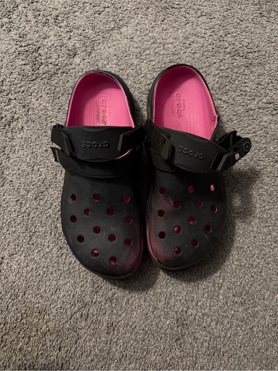 CROCS Other - POST MALONE CROCS Black Clogs with Pink Interior size 13M